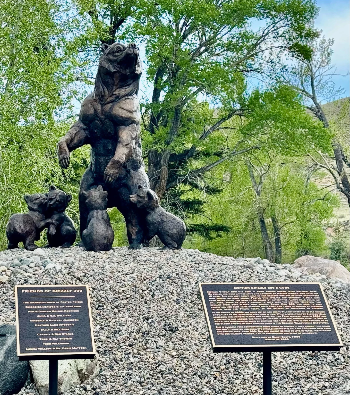 Grizzly 399 Statue at the National Museum of Military Vehicles in Dubois, Wyoming